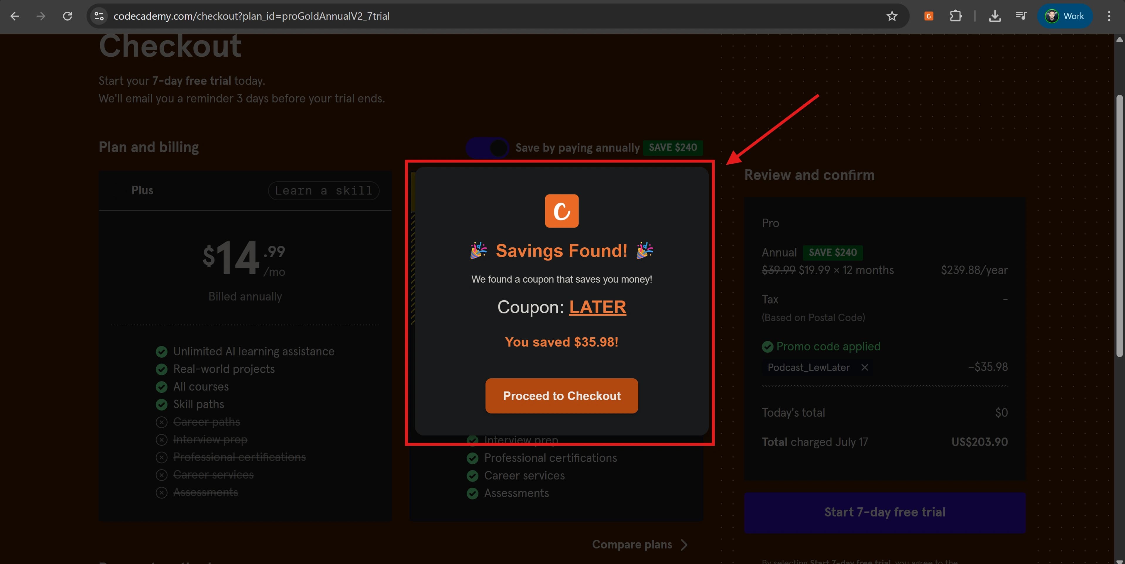Caramel applying several coupons to drop an order total