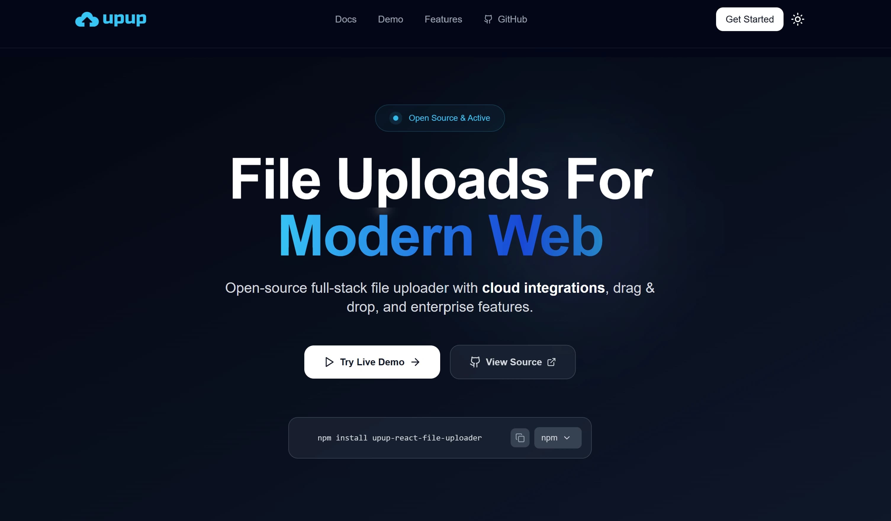 The Upup landing page at useupup.com